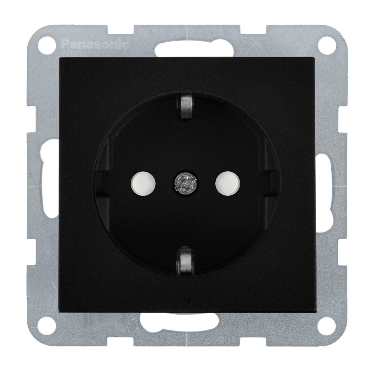 Priza simpla cu impamantare, protectie copii, 16A, IP20, Negru, Panasonic Karre Plus 55