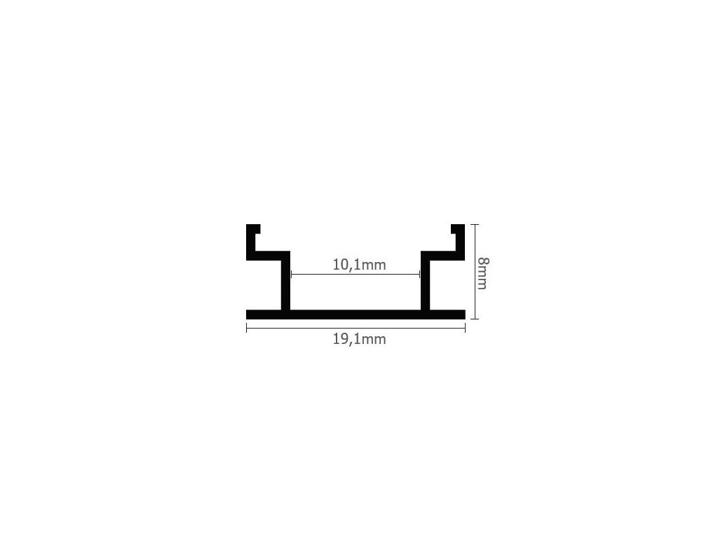 Profil aluminiu de pardoseala pentru banda led , 2 metri, LedProfiles