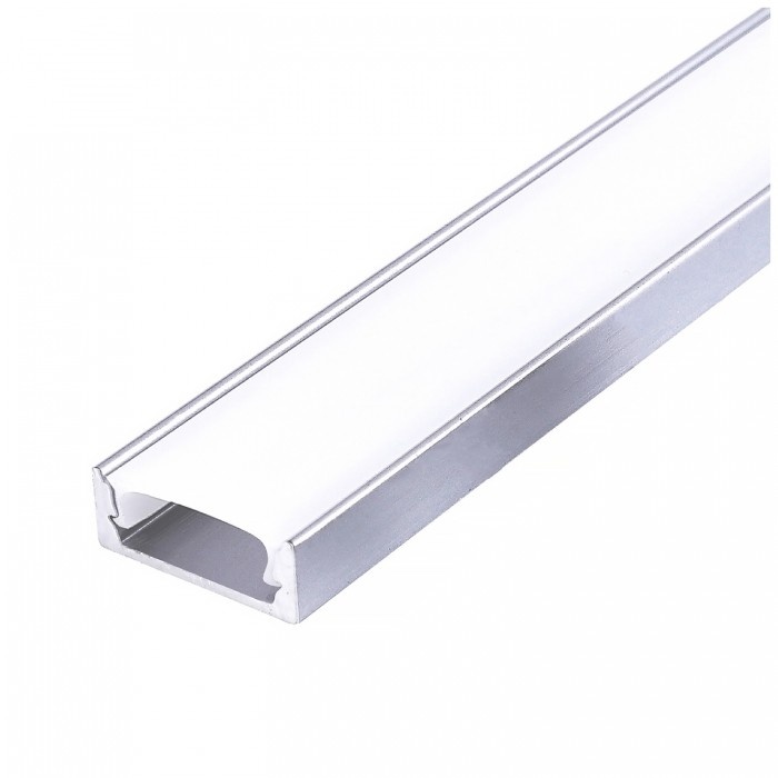 Profil Banda LED , Aplicat (PT) 16x6mm, Aluminiu + Alb, 2m, Kobi
