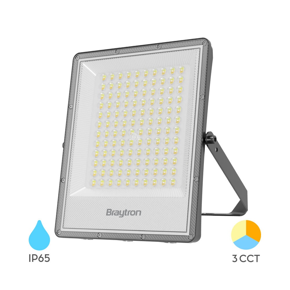 Proiector LED, 100W, 11000lm, lumina calda/neutra/rece, IP65, gri, Braytron
