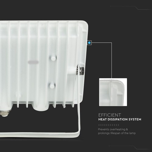 Proiector led 20W, F-Series Corp alb ,Alb rece 6500k, 1650lm, IP65 V-TAC - 3 | YEO