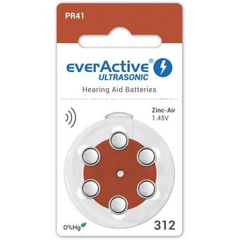 Set 6 baterii pentru aparat auditiv everActive PR312/PR41