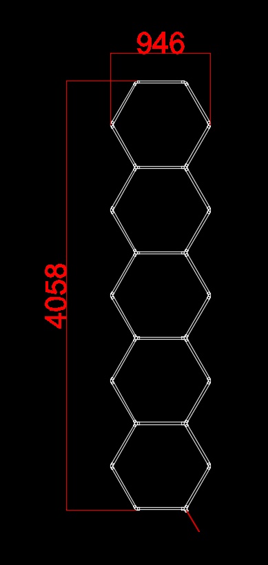 Sistem LED Honeycomb linie, 5 hexagoane, 199W, lumina rece (6000K), Optonica - imagine 3