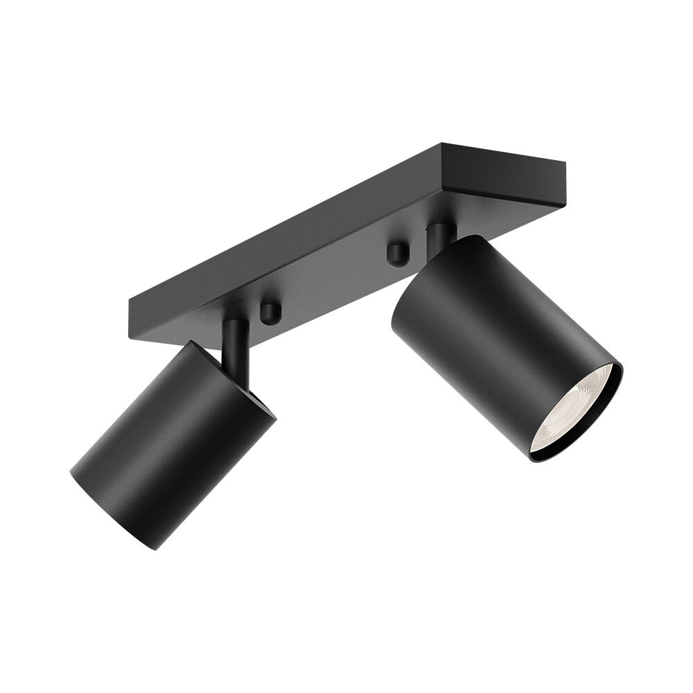 Spot aplicat GU10 dublu Beta, aluminiu, negru, IP20, Braytron - imagine 3