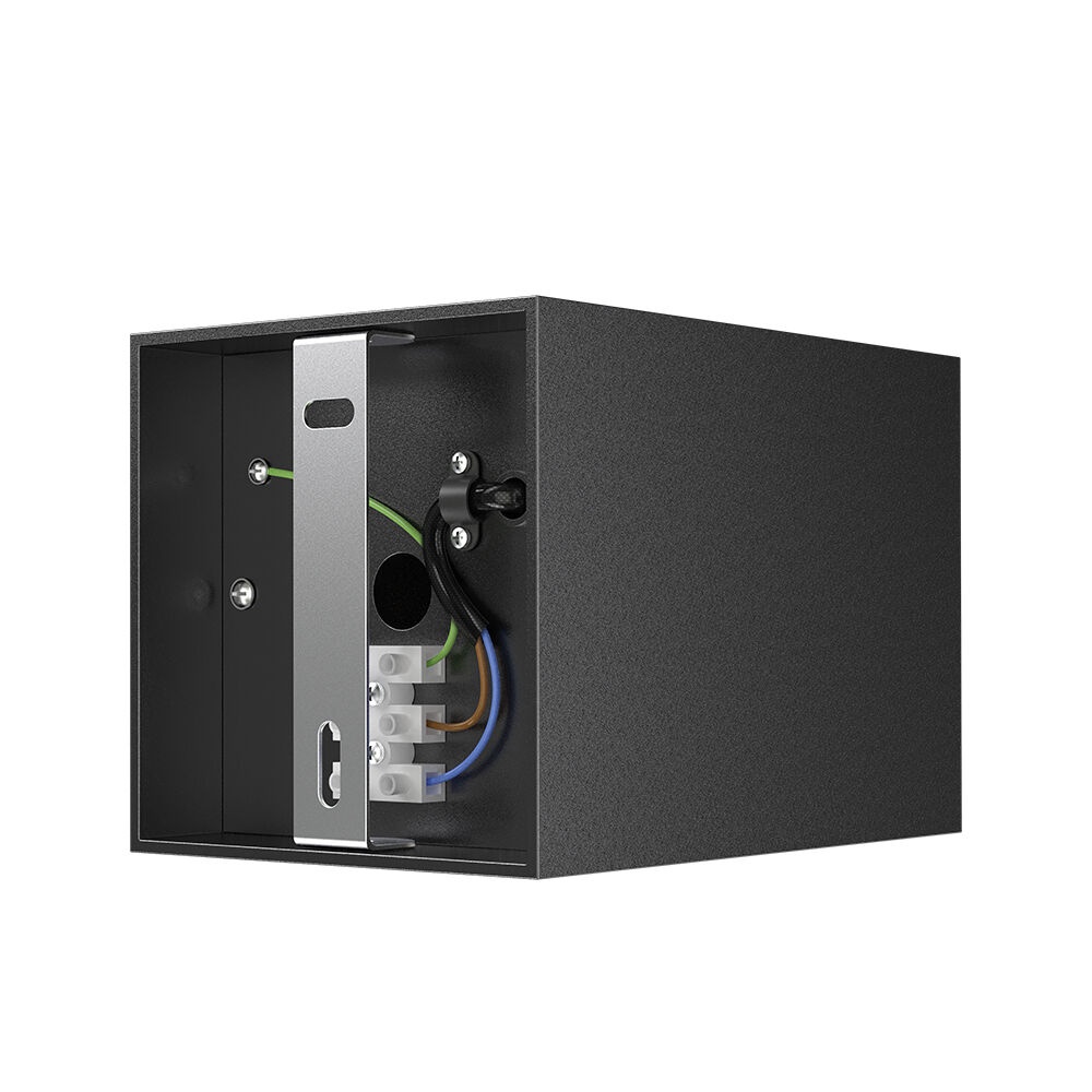 Spot aplicat GU10 patrat Beta, aluminiu, negru-auriu, IP20, Braytron - imagine 4