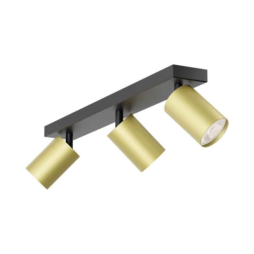 Spot aplicat GU10 triplu Beta, aluminiu, auriu, IP20, Braytron - imagine 4