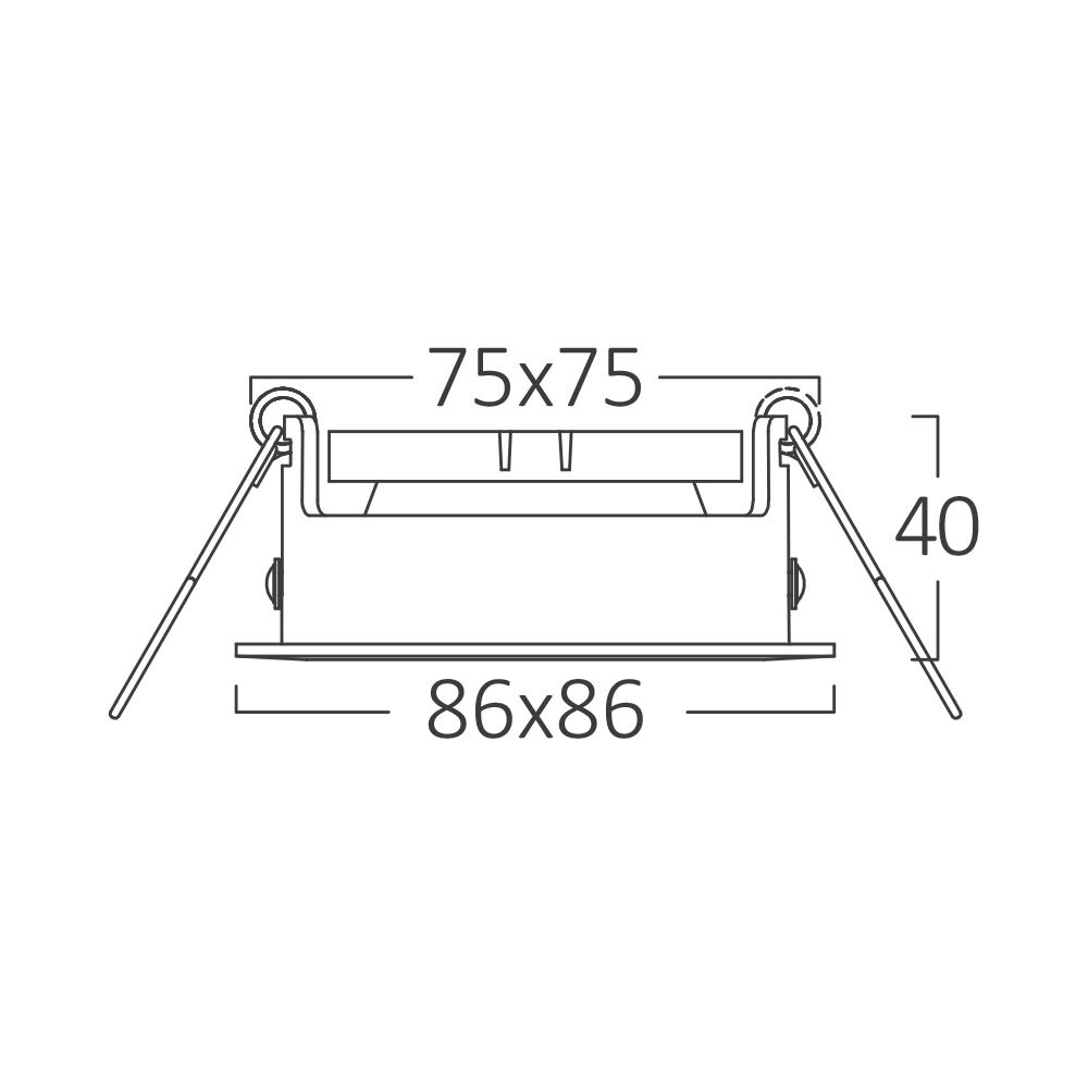 Spot incastrat GU10 patrat, alb, IP20, Braytron