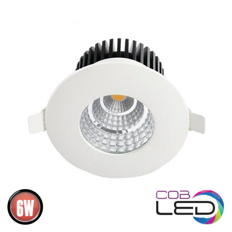 Spot LED 016-029-0006, rotund, incastrat, 6W, 410lm, lumina neutra, IP65, alb, Horoz Electric