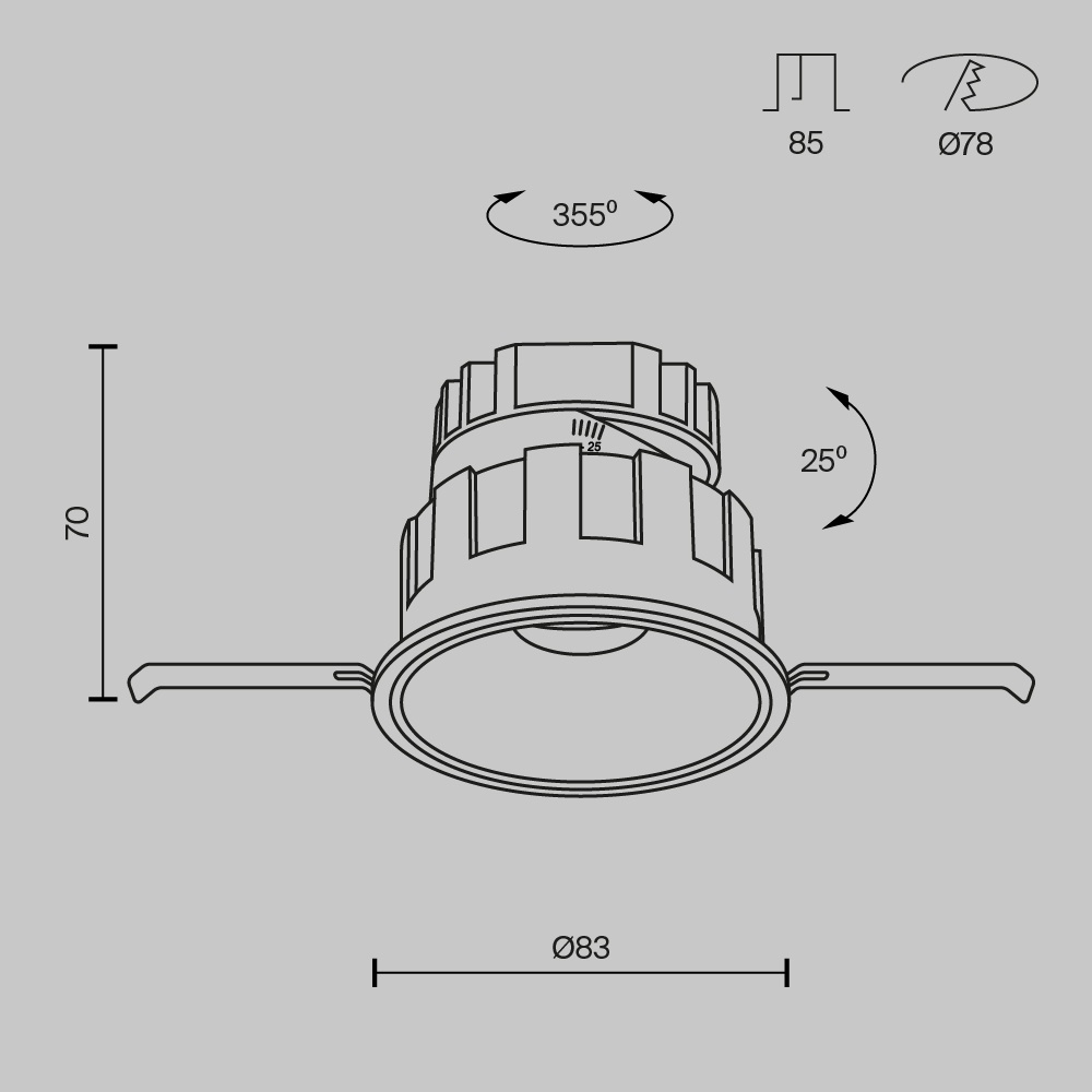 Spot LED 10W Incastrat, Maytoni, 570lm, Lumina Calda (3000K), Alb