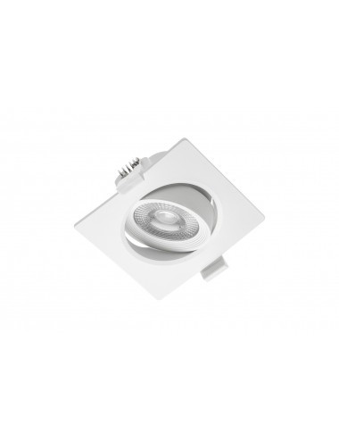 Spot LED 5W Incastrat, Patrat, Orientabil, GTV, 400lm, Lumina Calda (3000K), Alb