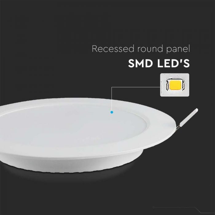 Spot LED 7869-VT, rotund, incastrat, 24W, 2640lm, lumina rece, IP20, alb, V-TAC - 3 | YEO