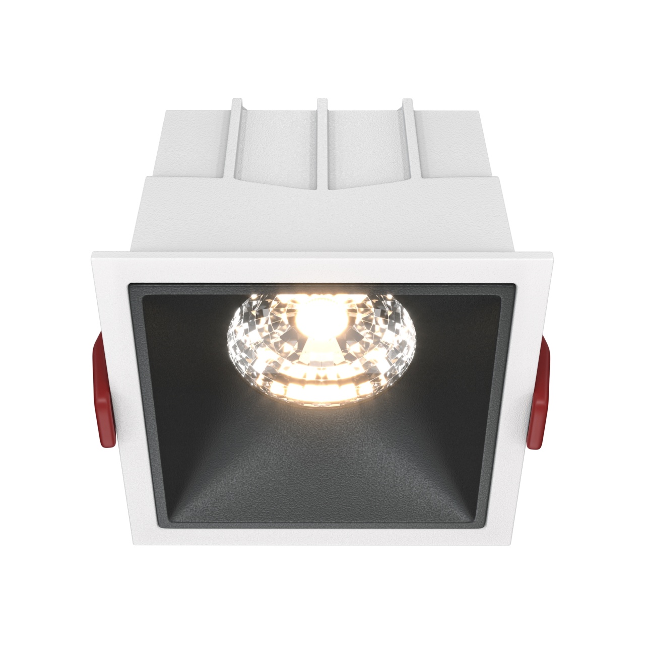 Spot LED incastrat Maytoni DL043-01-15W3K-SQ-WB, 15W, 1050lm, 3000K, IP20, alb-negru