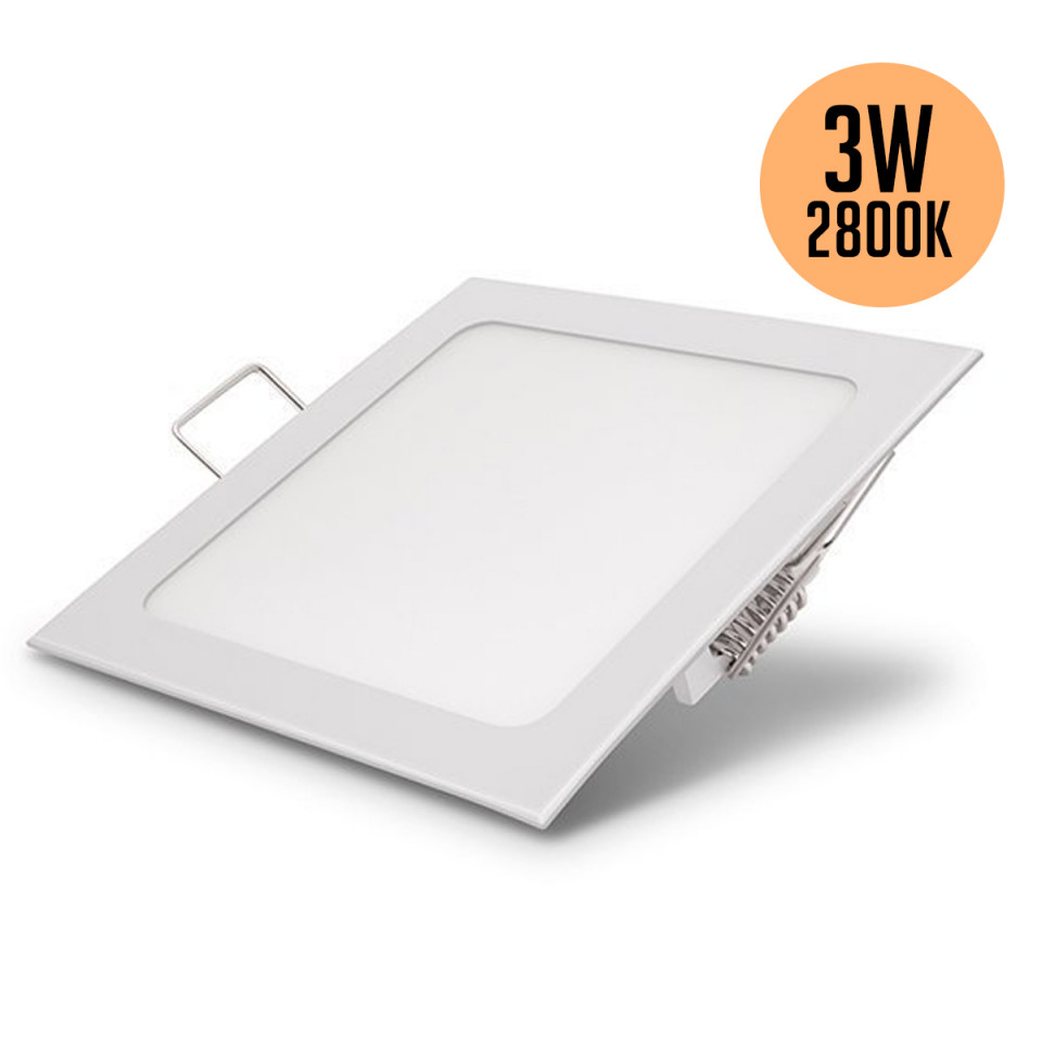 Spot LED OP2446, patrat, incastrat, 3W, 150lm, lumina calda, IP20, alb, Optonica