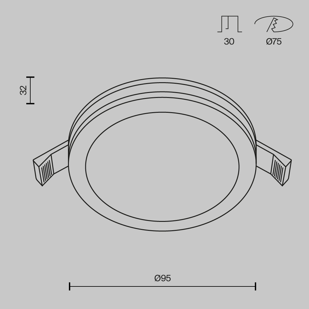 Spot LED Phantom DL303-L12B, incastrat, 12W, 750lm, lumina calda, IP20, negru, Maytoni