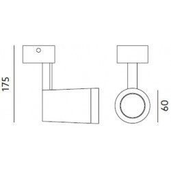 Spot Nuuk, 1xGU10, negru, IP20, Kobi