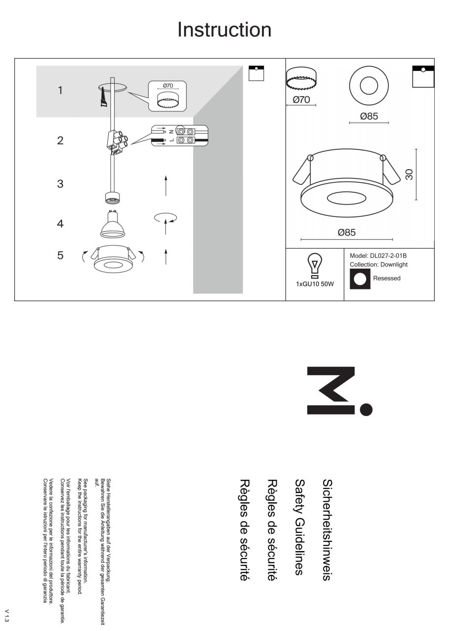 Spot Slim DL027-2-01B, incastrat, 1xGU10, negru, IP20, Maytoni - 3 | YEO