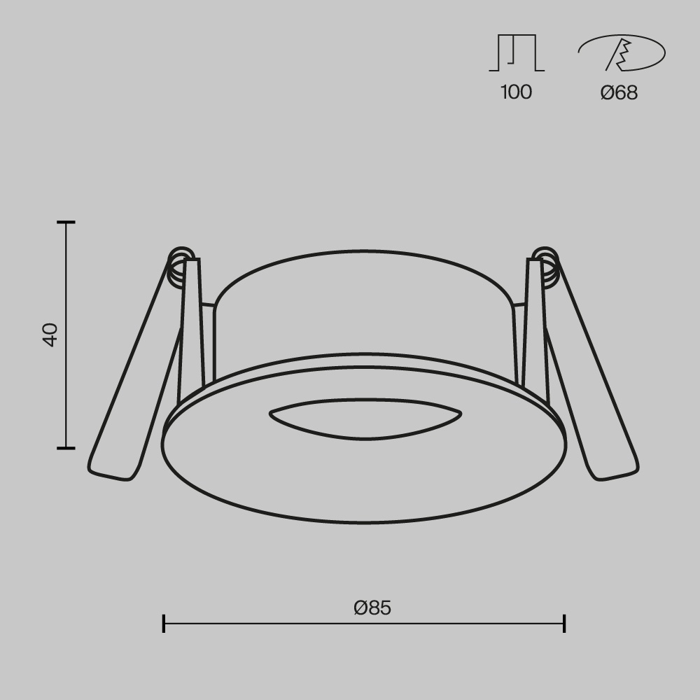 Spot Slim DL088-GU10-RD-W, incastrat, 1xGU10, alb, IP65, Maytoni