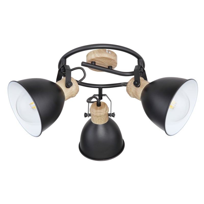 Spot Wiho 54018-3S, 3xE27, negru+natural, IP20, Globo Lighting - 2 | YEO