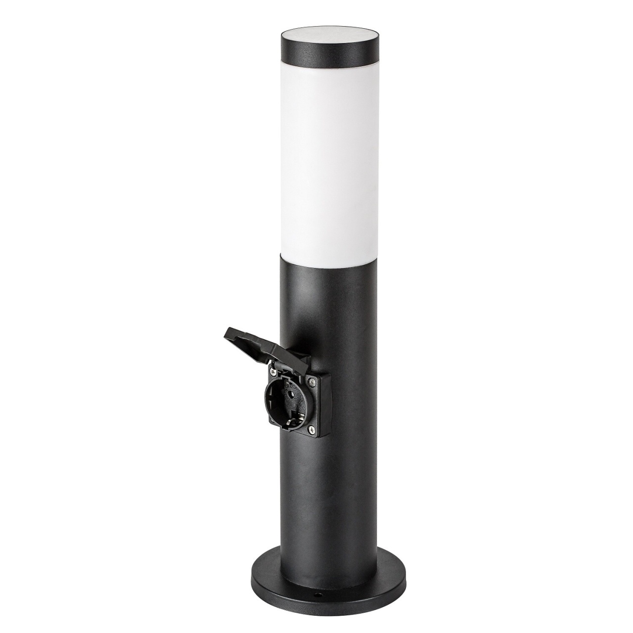 Stalp exterior Black Torch cu priza integrata, 1xE27, IP44, negru, Rabalux - Imagine 6