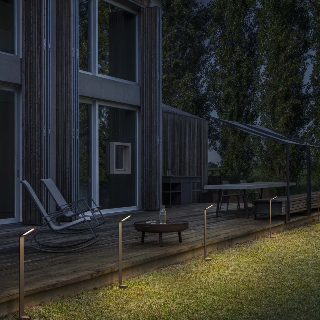 Stalp exterior LED Agos H80, 6.5W, 560lm, lumina calda (3000 K), IP54, cafeniu, Ideal Lux - imagine 3