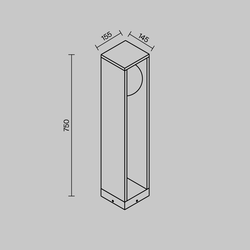Stalp exterior Slate, 10W, lumina calda (3000K), IP65, grafit, Maytoni - imagine 7