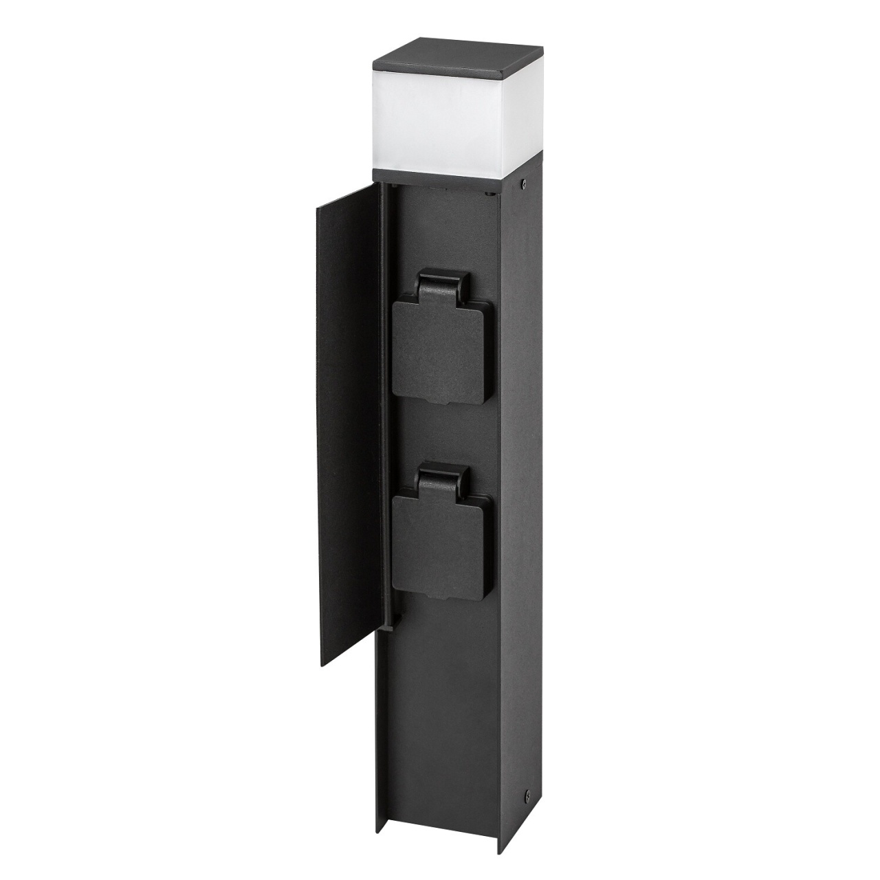 Stalp LED exterior Russet cu 2 prize integrate, 10W, 350 lm, lumina neutra (4000 K), IP44, negru, Rabalux - Imagine 7