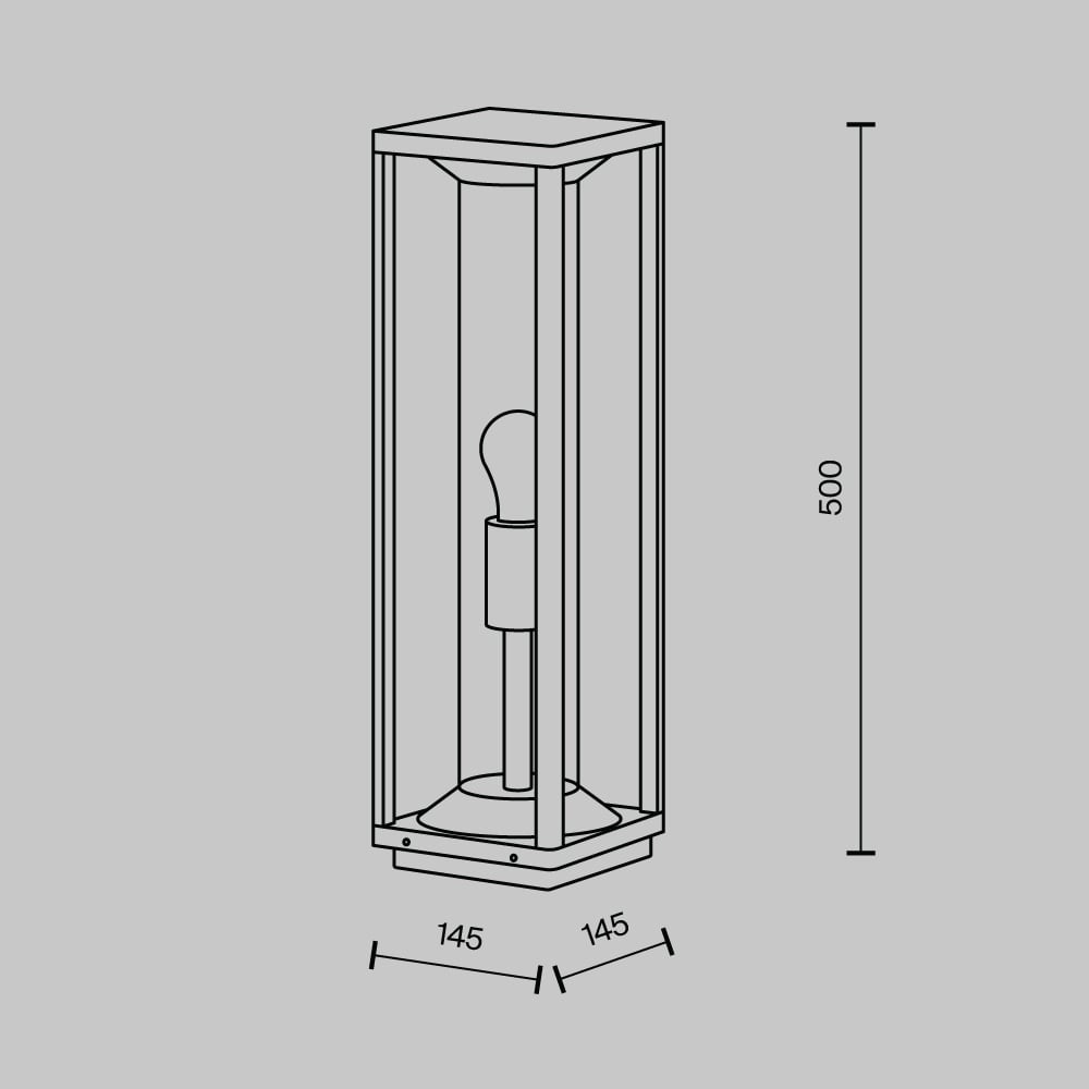 Stalp pentru exterior Cell O452FL-01GF1, 1xE27, grafit, IP54, Maytoni