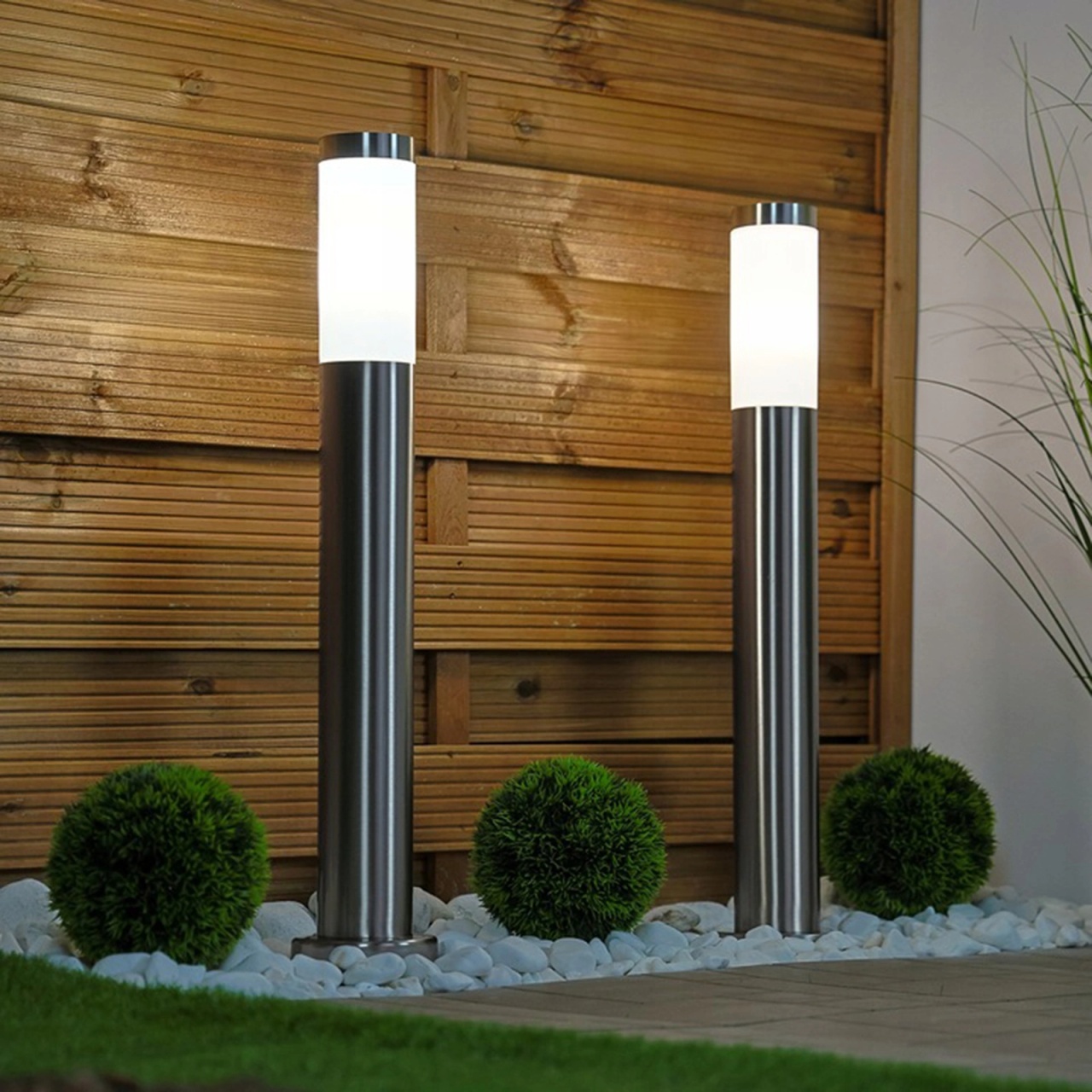 Stalp pentru exterior LED Manila 650 mm, E27, IP44, inox, Masterled