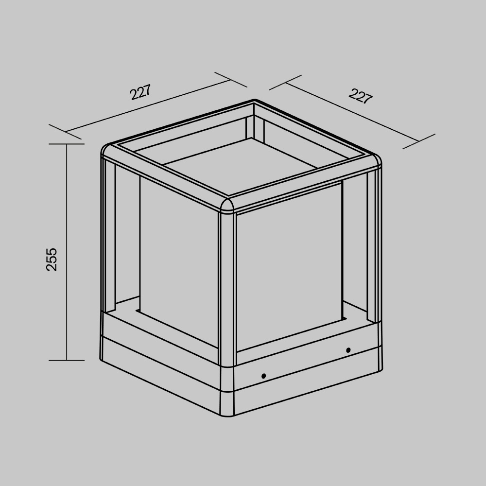 Stalp pentru exterior Trim O455FL-01GF, 1xE27, grafit, IP65, Maytoni