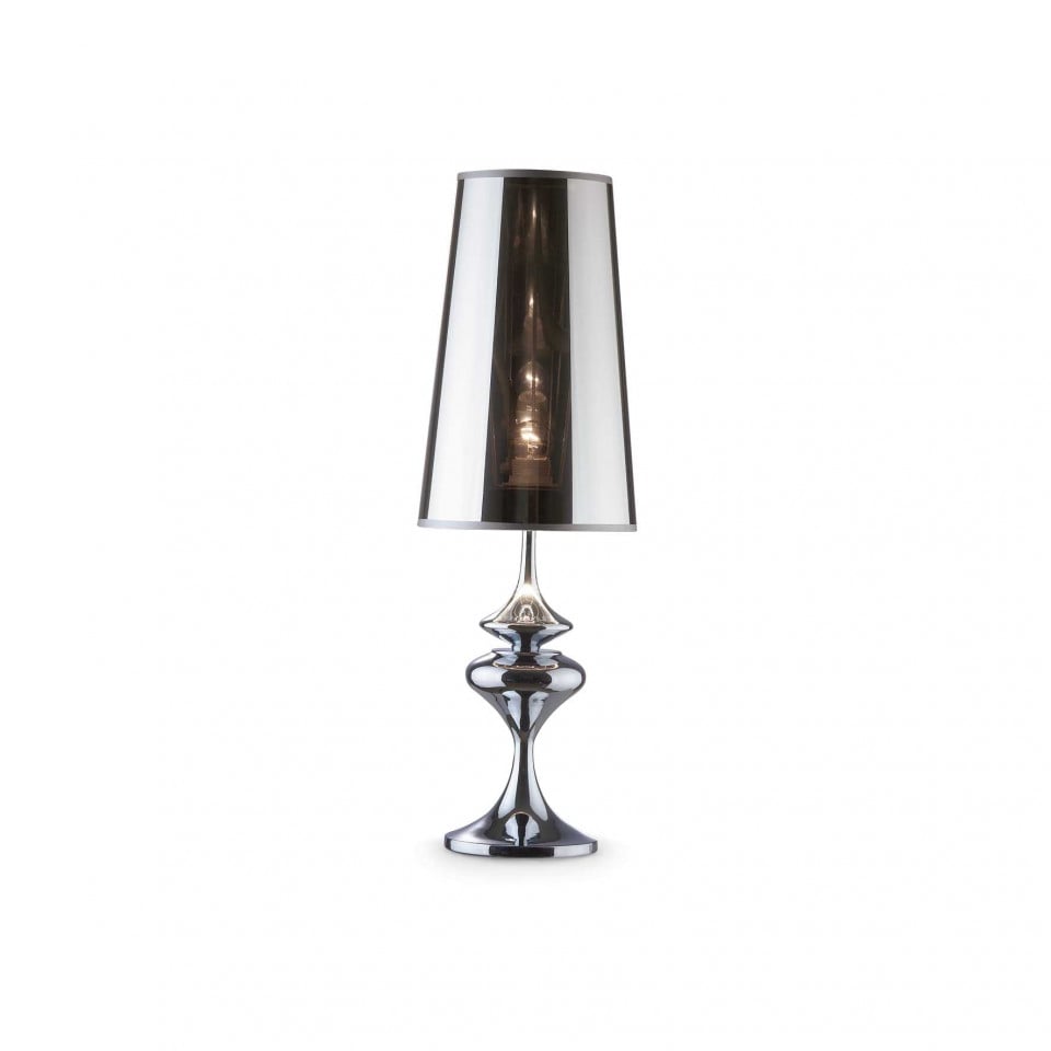 Veioza Alfiere Big 032436, cu intrerupator, 1xE27, crom+fumurie, IP20, Ideal Lux