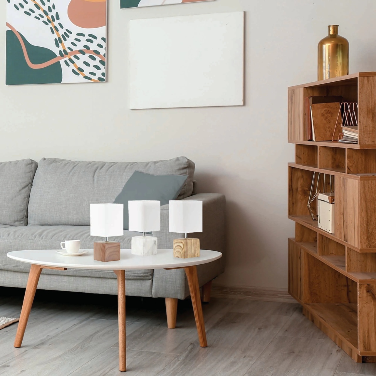 Veioza James KL6845, 1xE14, alb cu finisaj lemn deschis, design modern, IP20 - imagine 4