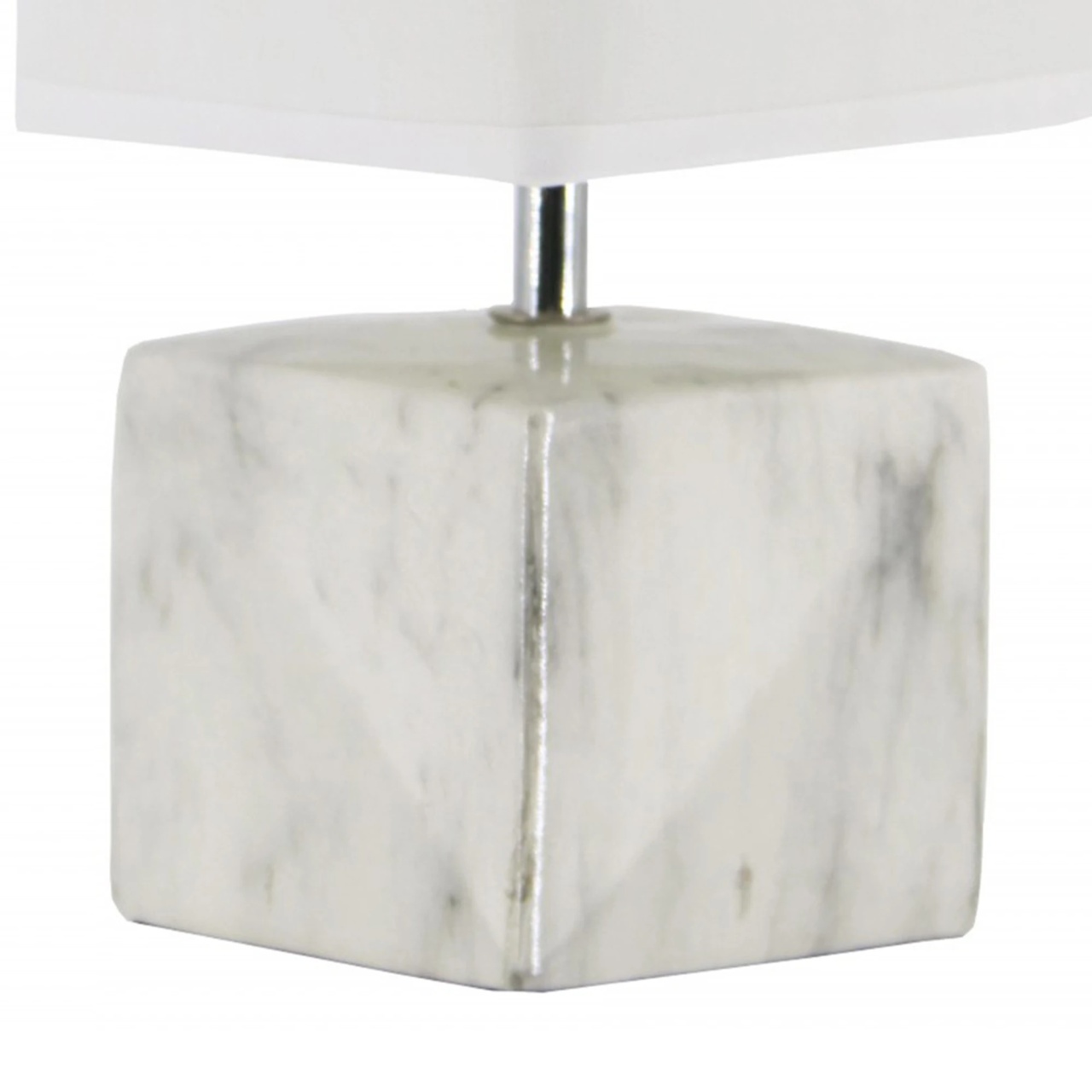 Veioza James KL6847, 1xE14, imitatie marmura alb + gri, abajur textil alb, stil modern, Klausen - imagine 4