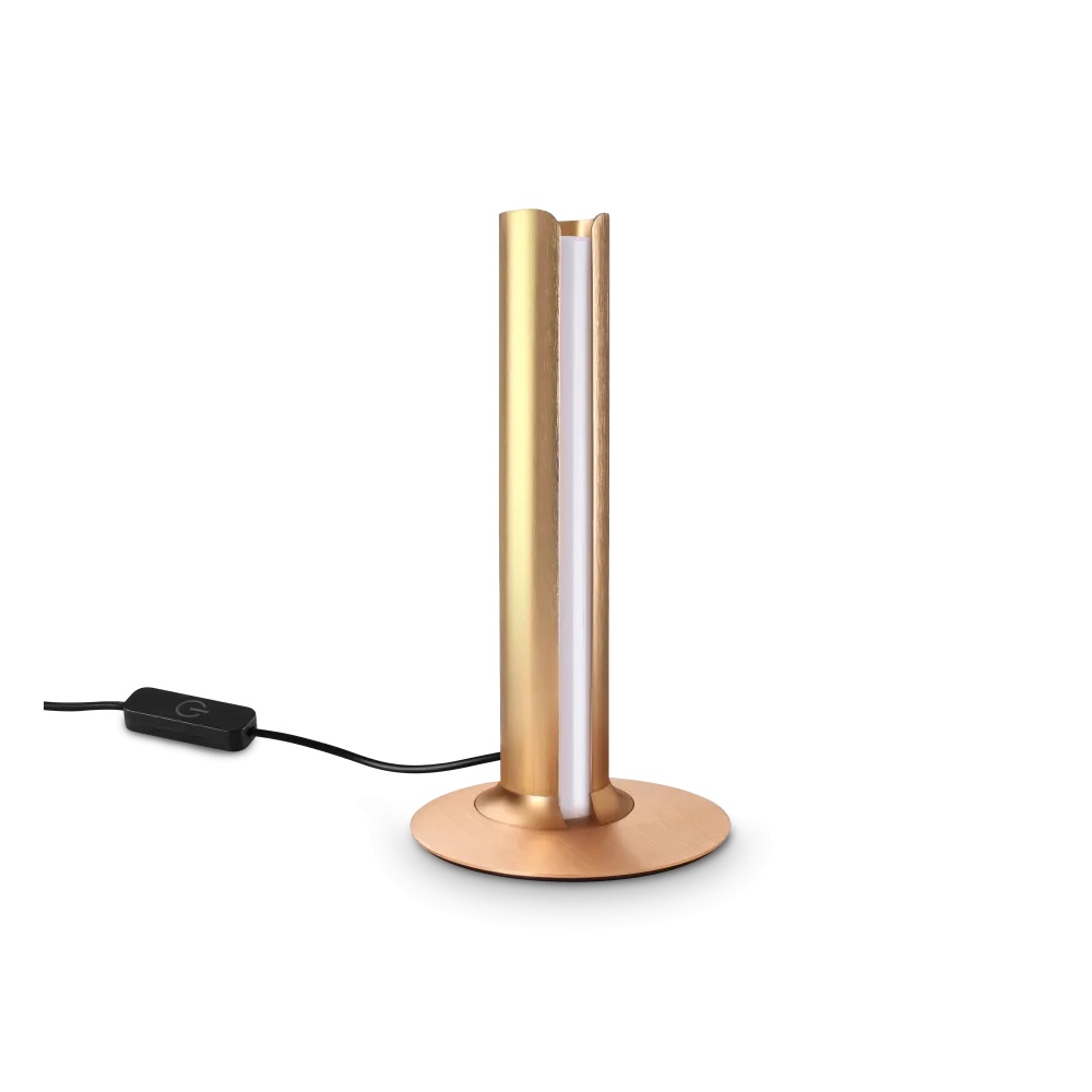 Veioza LED Dorica 8W, 930lm, lumina calda (3000 K), dimabila, cupru, Ideal Lux