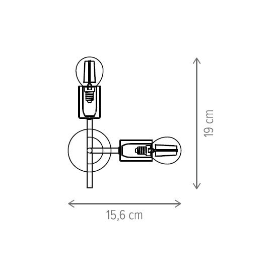 Aplica Aglet KL 101037, 2xE27, alba, IP20, Klausen - 2 | YEO