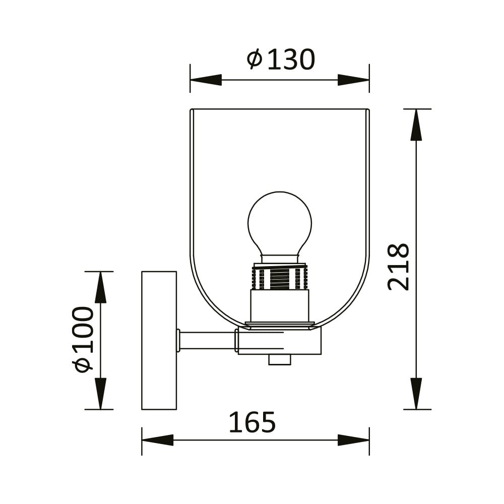 Aplica Braytron BR-BV01-00043, 1xE27, fumuriu+negru - 2 | YEO