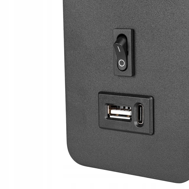 Aplica de perete Piero G9, USB A+C si intrerupator, neagra/aurie, Masterled - 1 | YEO