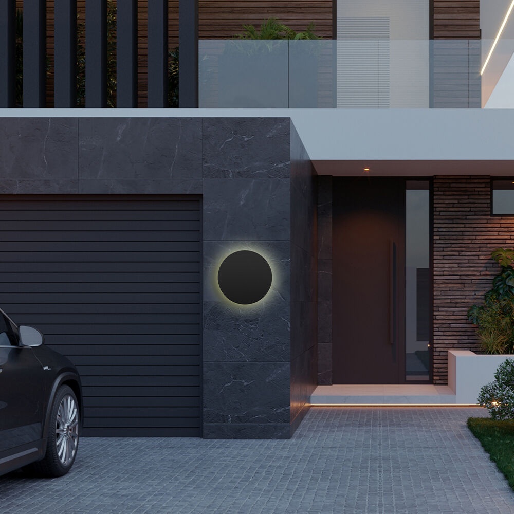Aplica LED 12W pentru exterior Palermo, neagra, IP65, lumina calda/neutra/rece, 1160 lm, Braytron - 1 | YEO