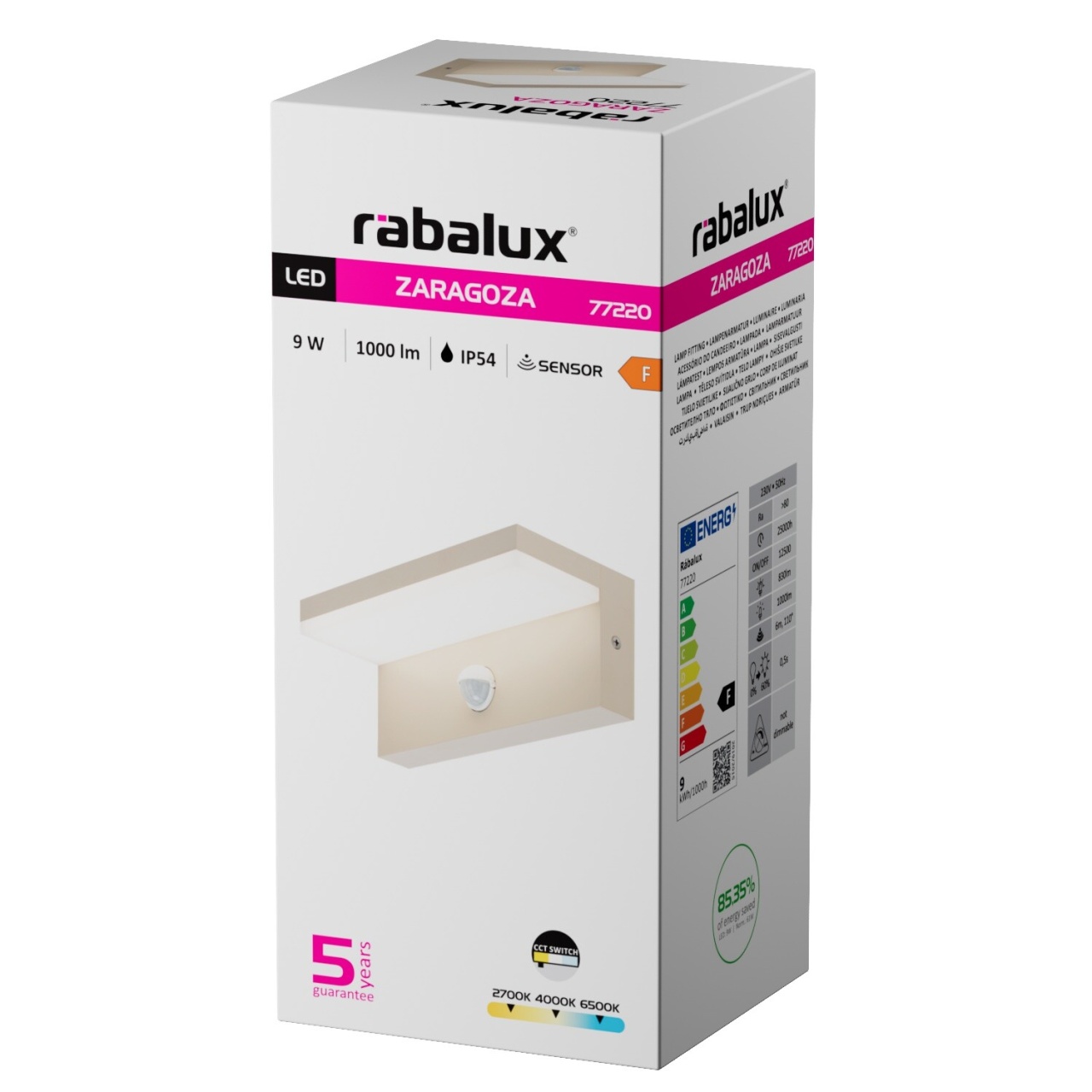 Aplica LED exterior Zaragoza, 9W, 830 lm, lumina calda/neutra/rece, IP54, gri-bej, Rabalux - Imagine 4