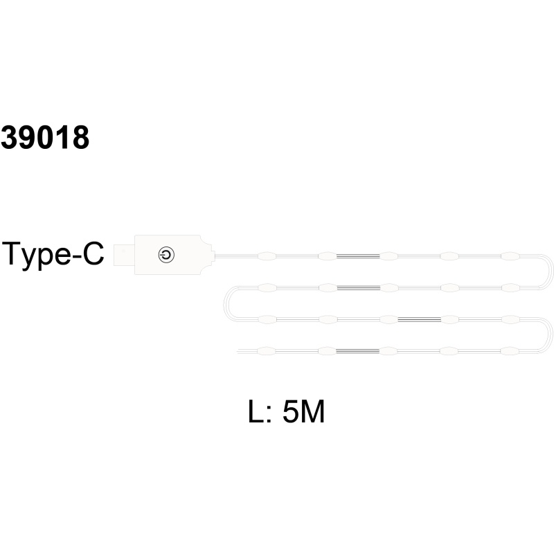 Banda LED 5m, USB-C, 8 efecte luminoase, lumina calda (3000 K), 50 LED-uri, Globo Lighting - imagine 2
