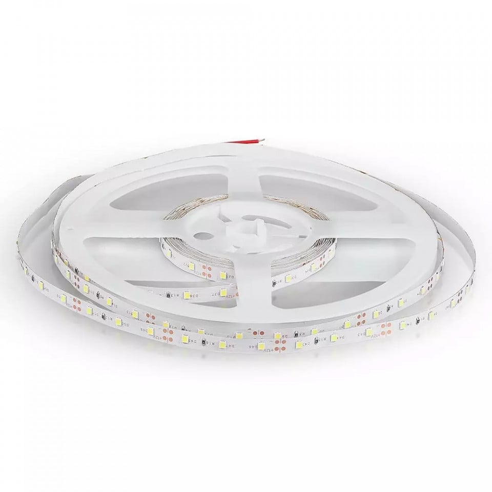 Banda led SMD 3528 V-TAC, albastra, 3.6W/m, 400lm/m, 60 leduri/m, 12V, IP20