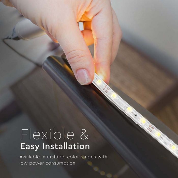Banda led SMD 3528 V-TAC, Lumina Rosie, 4.2W/m, 420lm/m, 60 leduri/m, 12V, IP65 - imagine 5