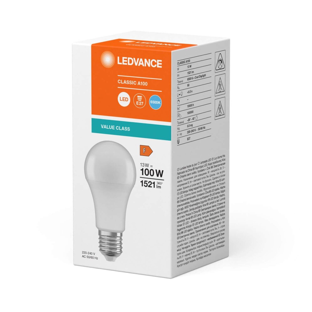 Bec led 13W (100W), E27, A75, 1521 lm, lumina rece (6500K), opal, Osram Ledvance