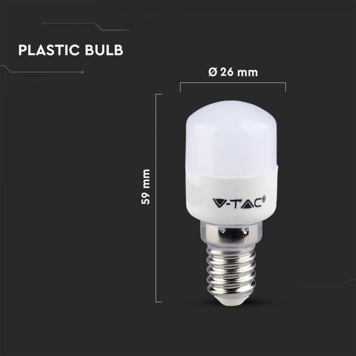 Bec LED 2W(18W) V-TAC T26, E14, 180 lm, lumina rece (6500 K), clasa energetica G - 2 | YEO