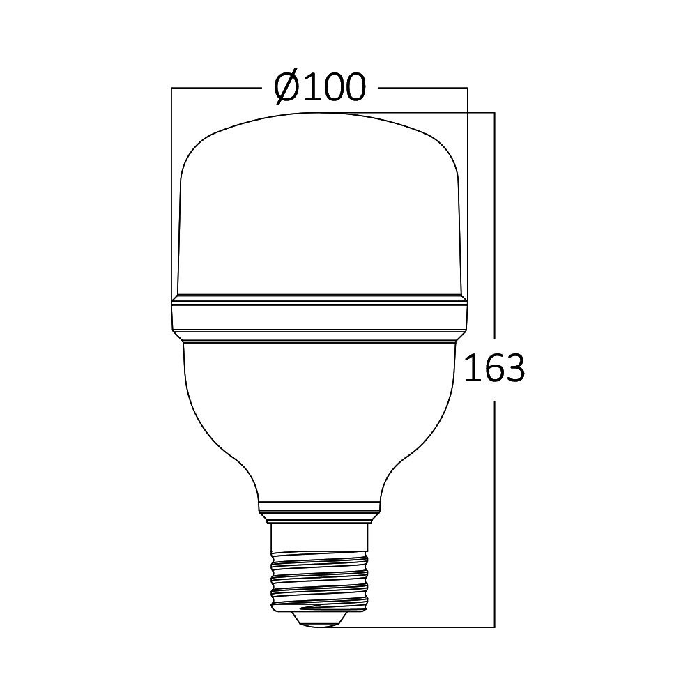 Bec led 30W (175W) Braytron, T100, E27, 3000 lm, lumina neutra(4000K), clasa energetica F - 2 | YEO