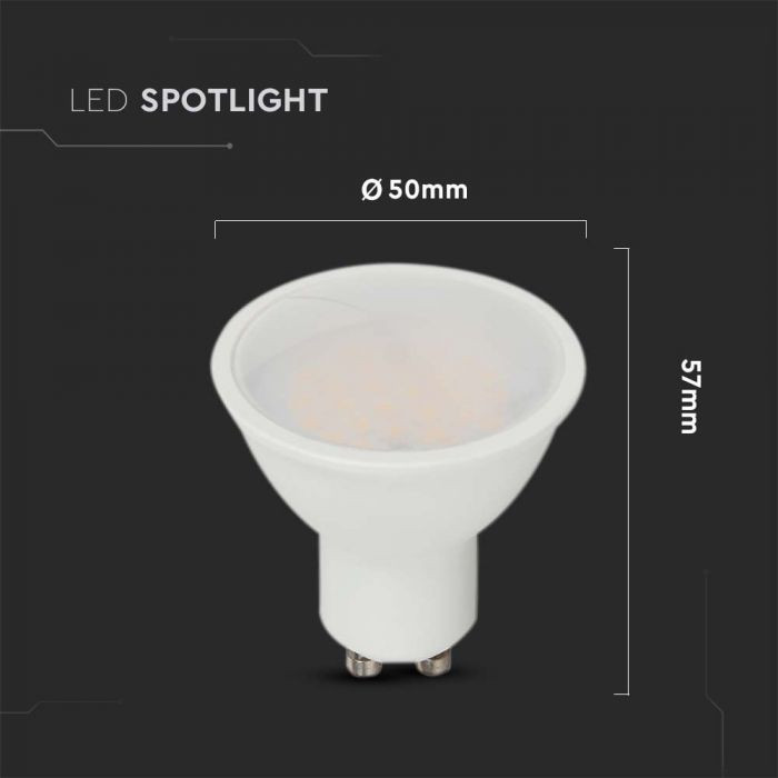 Bec LED 4.5W(35W) V-TAC, GU10, 400 lm, cip Samsung, lumina calda (3000 K), clasa energetica F - 2 | YEO