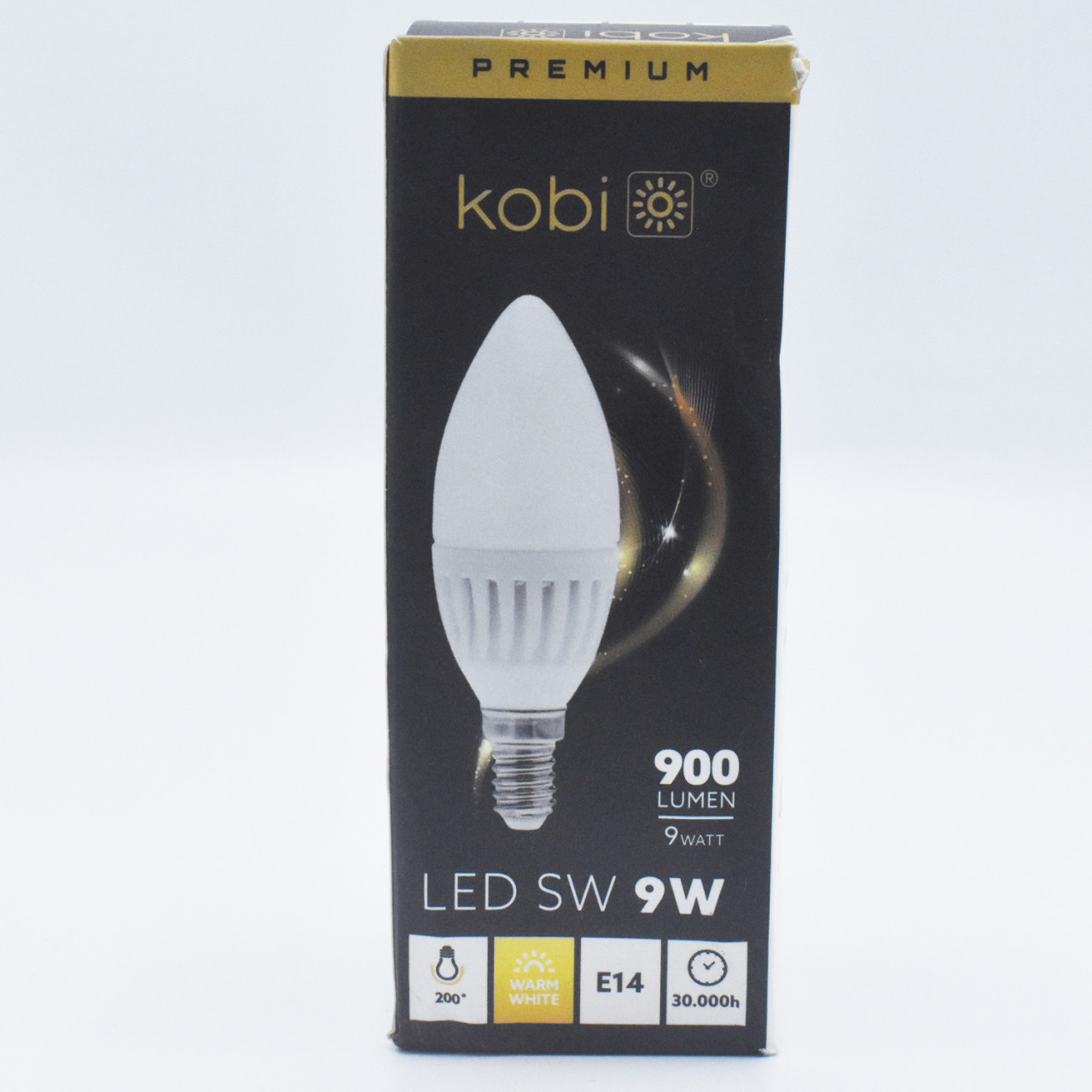 Bec LED lumanare 9W(90W) Kobi, C37, E14, 900 lm, lumina calda (3000K), clasa energetica F - 2 | YEO