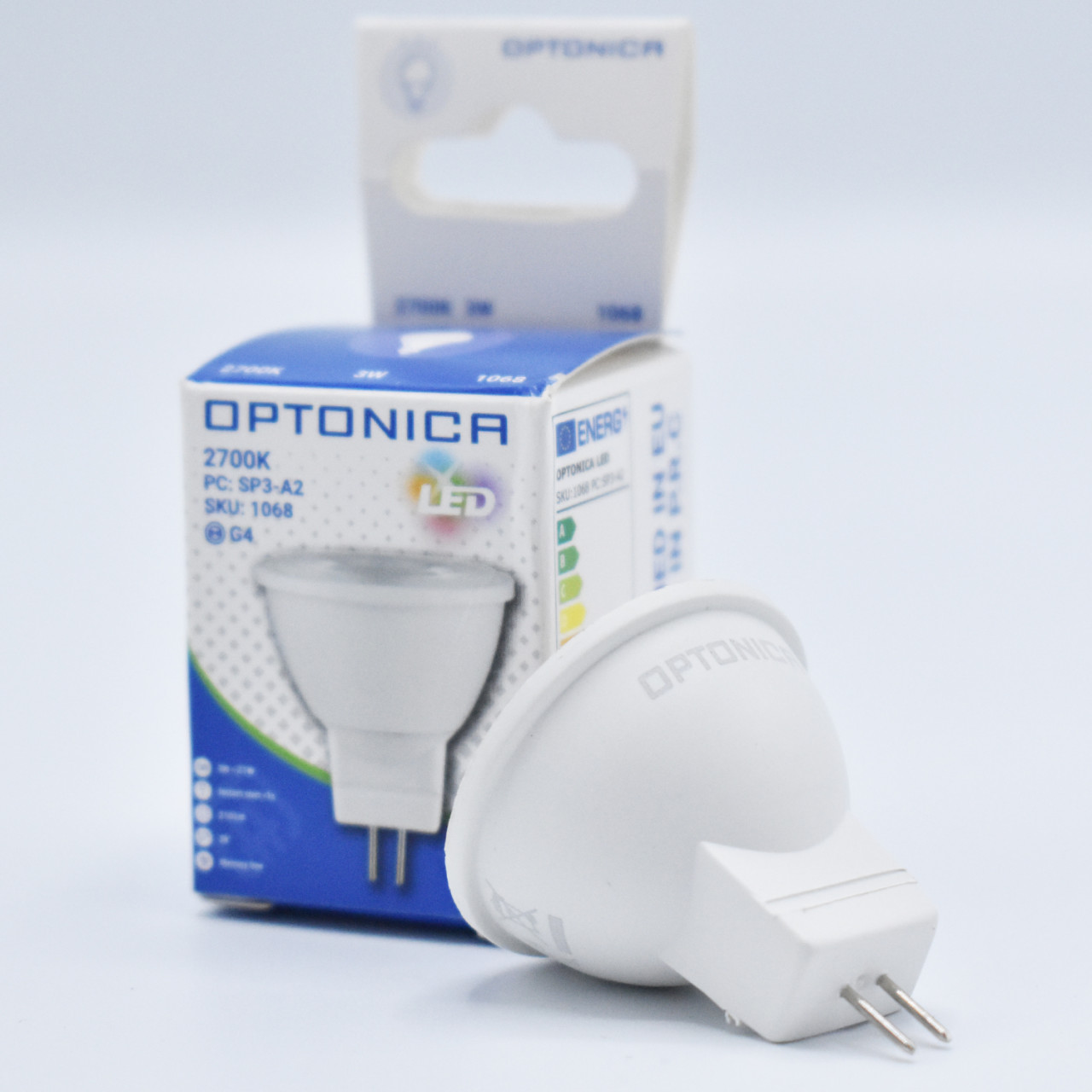 Bec LED MR11 3W(25W) Optonica, DC12V, GU5.3, 210 lm, lumina calda (2700K), clasa energetica G - 1 | YEO