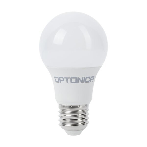 Bec LED Optonica, 9W(54W), A60, E27, 820 lm, lumina rece (6000K), opal, clasa energetica F