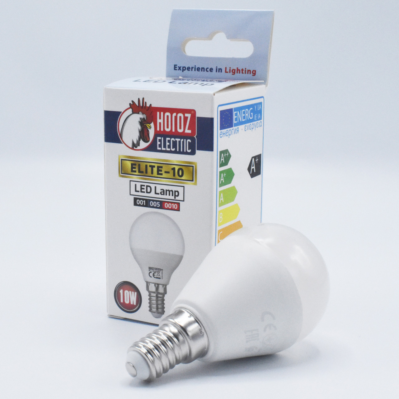 Bec LED sferic 10W(90W) Horoz Electric, E14, 1000 lm, lumina rece (6400K), clasa energetica F - 1 | YEO
