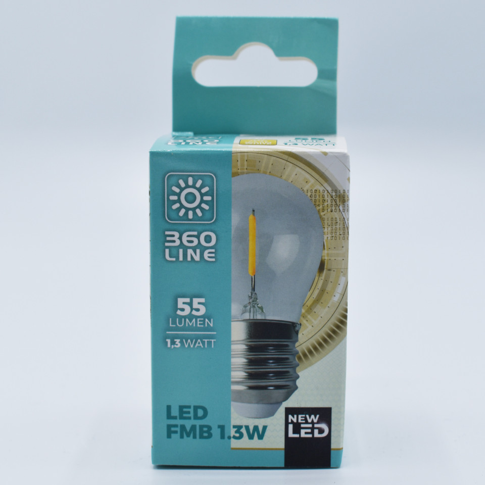 Bec LED sferic Vintage filament 1.3W(10W) Kobi, E27, 55 lm, lumina calda (2700K), clasa energetica G - 2 | YEO